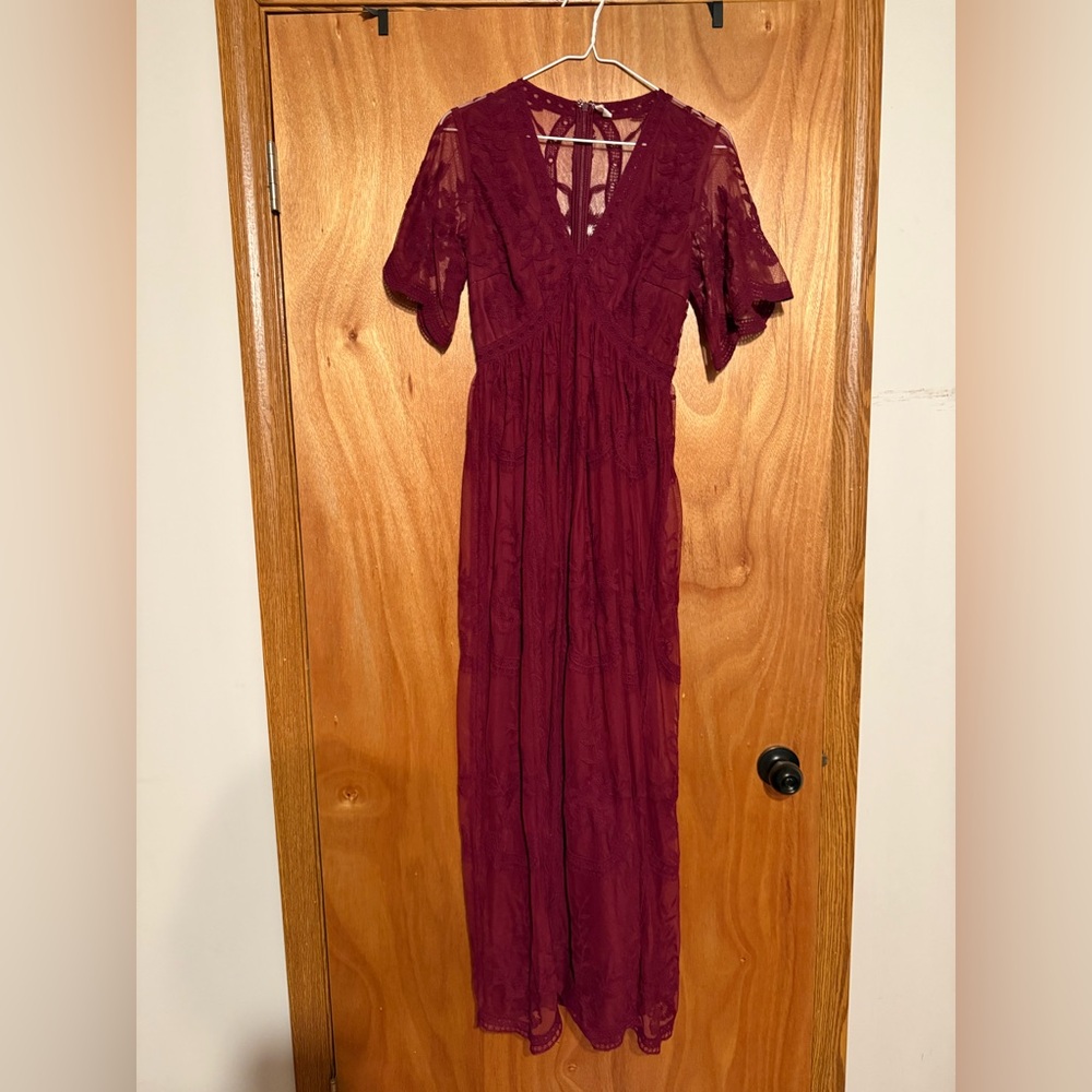 Pinkblush Burgundy Maternity Maxi Dress